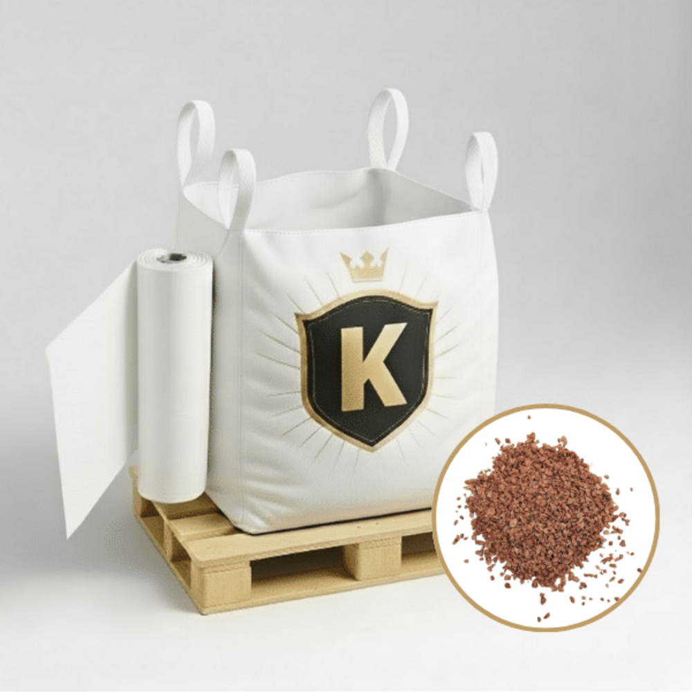 Kit graviers rose + géotextile = 1 big bag gravier rose 4/8 1.5t [environ 20m2 sur 5cm d'épaisseur] + 1 géotextile 25m2