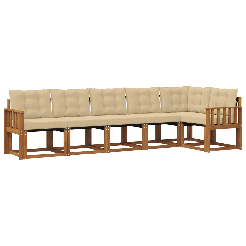 Ensemble de canapés d'extérieur 6 pcs naturel et beige