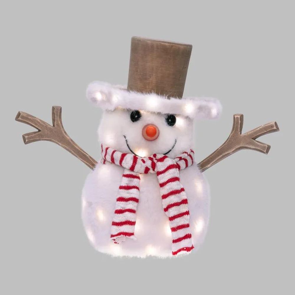 Bonhomme de neige lumineux 30cm 50 micro-led blanc chaud & froid 9 animations lotti