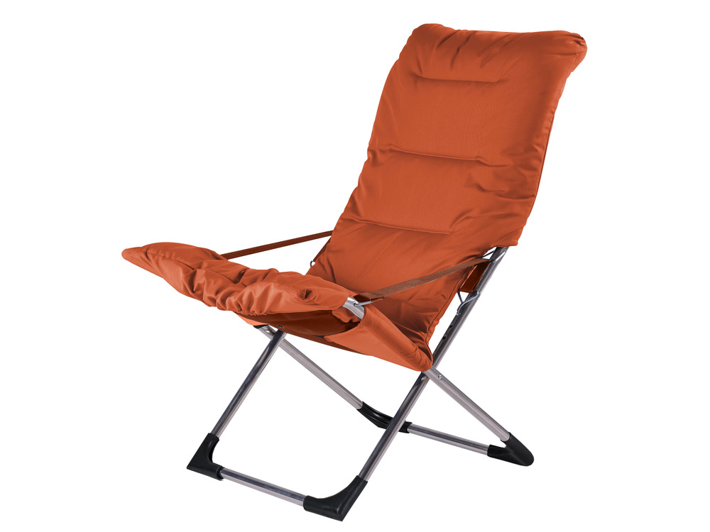 Fauteuil relax - Fiesta soft - alu. brut, oléfine Orange - L.86/99xl.62xH.89/105cm