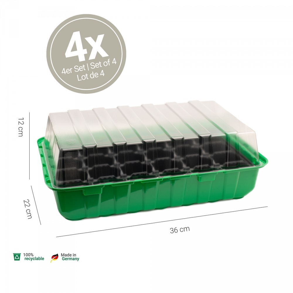 Lot de 4 mini-serres m - 36x22x13 cm