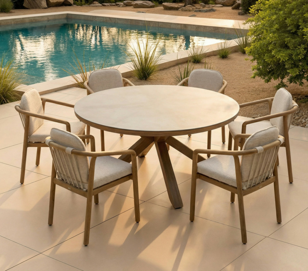 Ensemble table et chaises de jardin - 6 places - arles