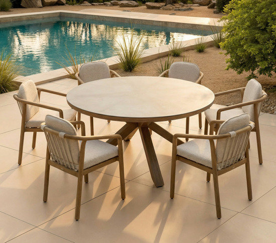 Ensemble table et chaises de jardin - 6 places - arles