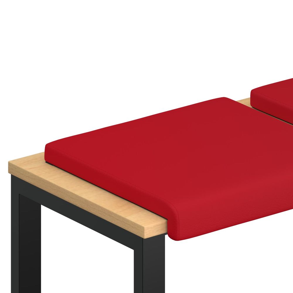 Coussin de banc 4 pc simili cuir rouge profondeur 35 cm