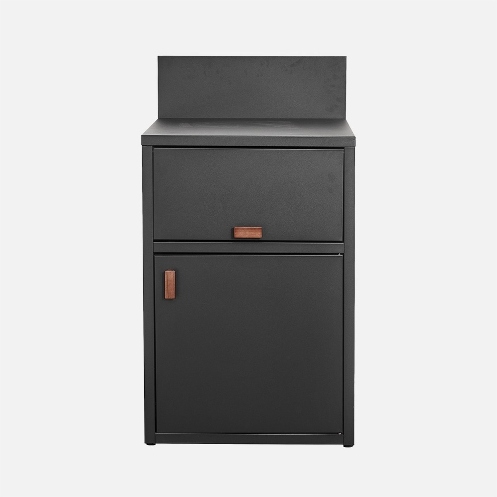 Cuisine extérieure acier 2 portes l60cm noir - thira