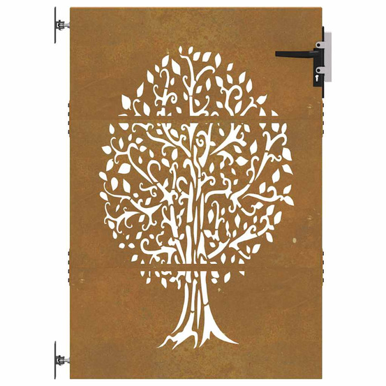 Portail de jardin 85x150 cm acier corten conception de l'arbre
