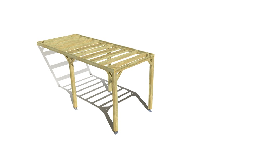 Pergola bois • 2m x 5m • adossée • sens largeur • livraison comprise