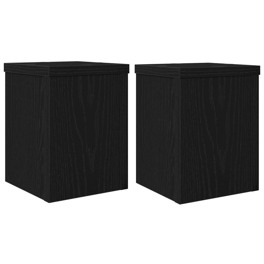 Support de plante 2 pièces chêne noir 15 x 15 x 20 cm