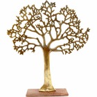 Arbre décoratif en aluminium doré et bois de manguier arbre de vie taille 3