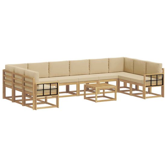 Ensemble de canapés d'extérieur 11 pc blanc et beige