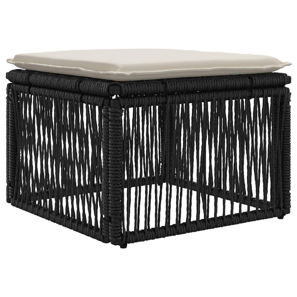 Tabouret noir polyrotin