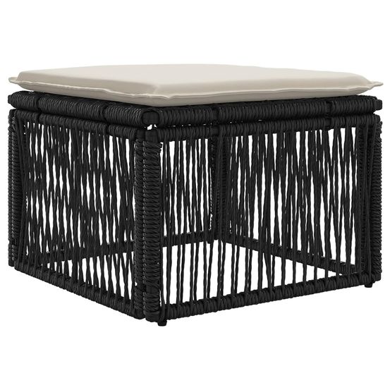 Tabouret noir polyrotin
