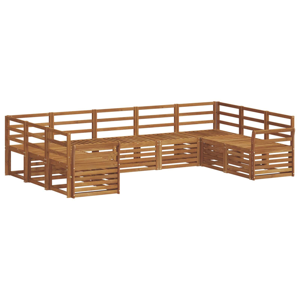 Ensembles de canapés 9 pcs naturel bois d'acacia massif