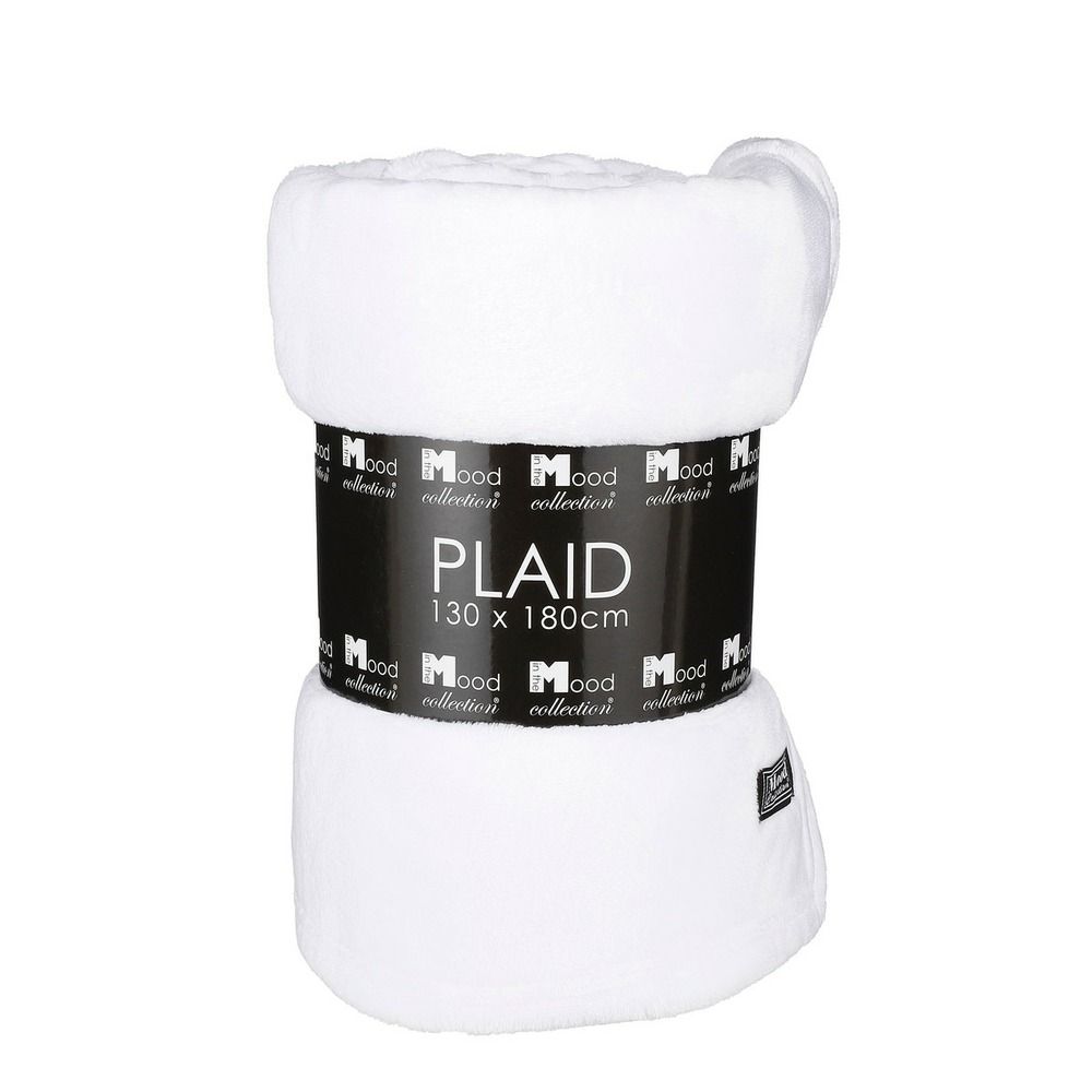 In the mood collection famke plaid en polaire - l180 x l130 cm - blanc cassé