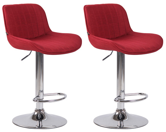Lot de 2 tabourets de bar lentini tissu chrome