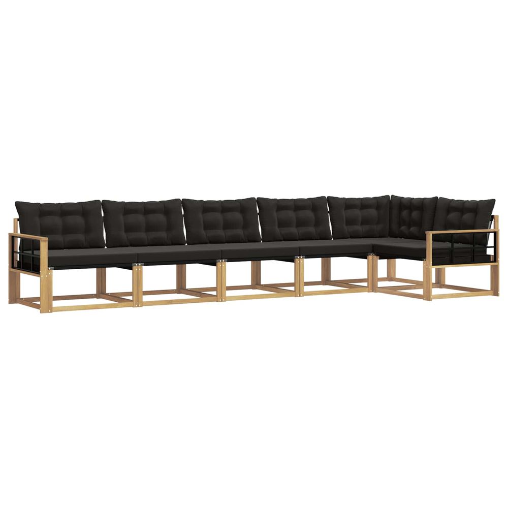 Ensemble de canapés d'extérieur 6 pc blanc et noir