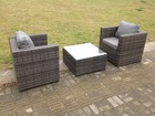 Rattan meubles de jardin carré table basse set