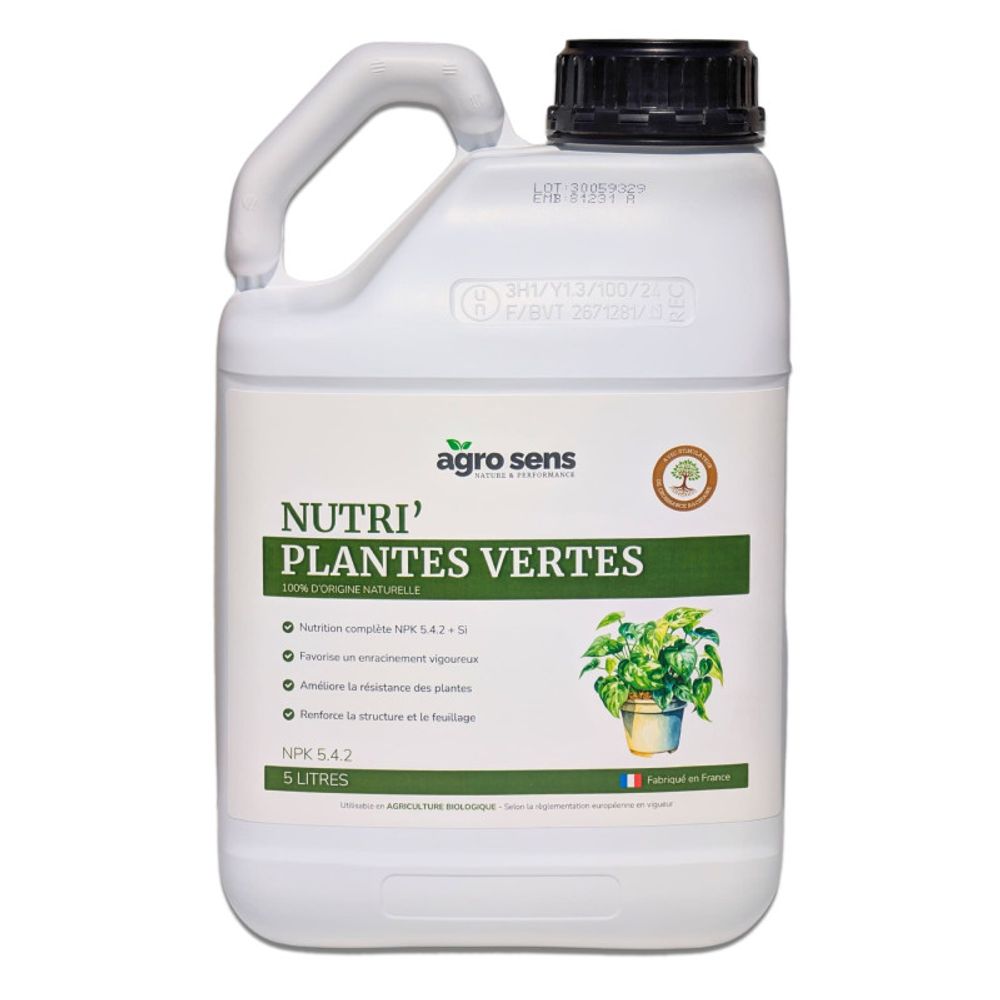 Nutri plantes vertes - engrais liquide pour plantes vertes - 5 litres (2500 litres de préparation)