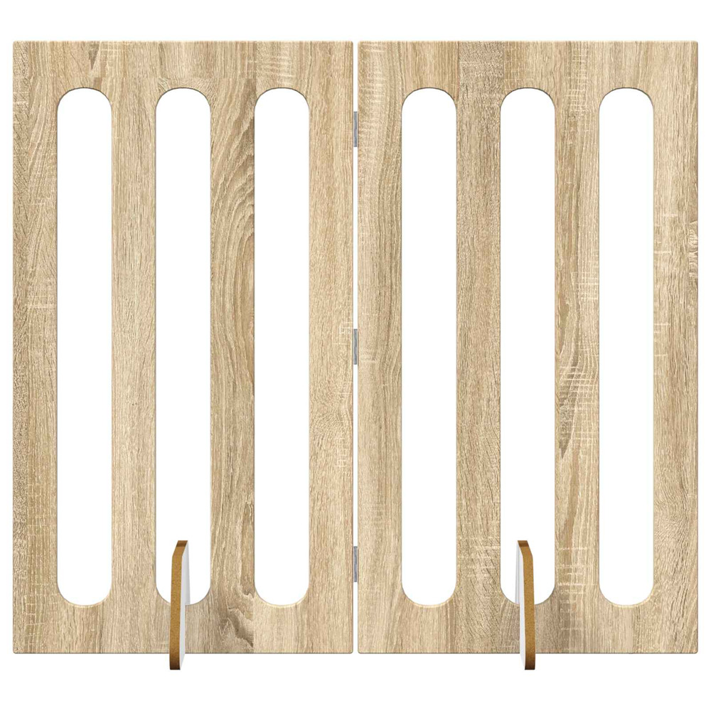 Clôture pliable pour animaux 2 pcs chêne sonoma