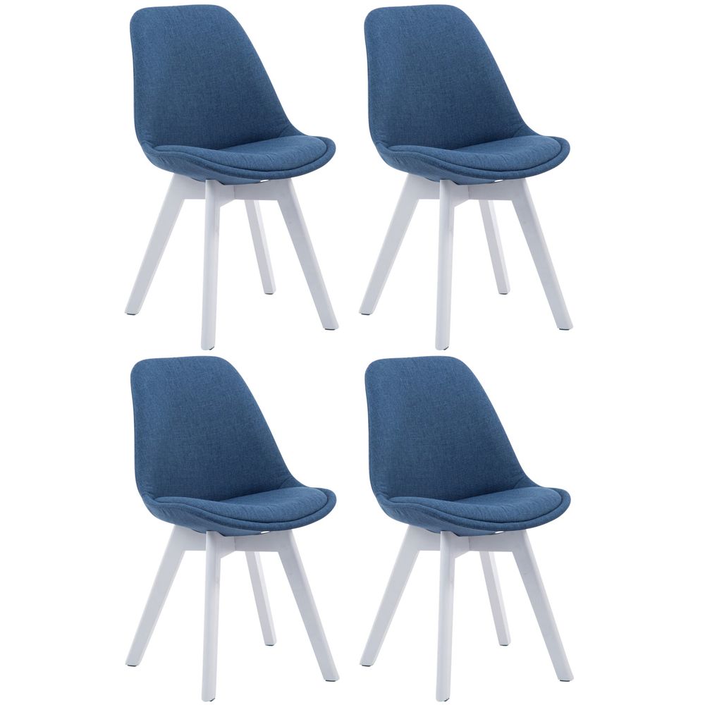 Lot de 4 chaises visiteur borneo v2 tissu blanc