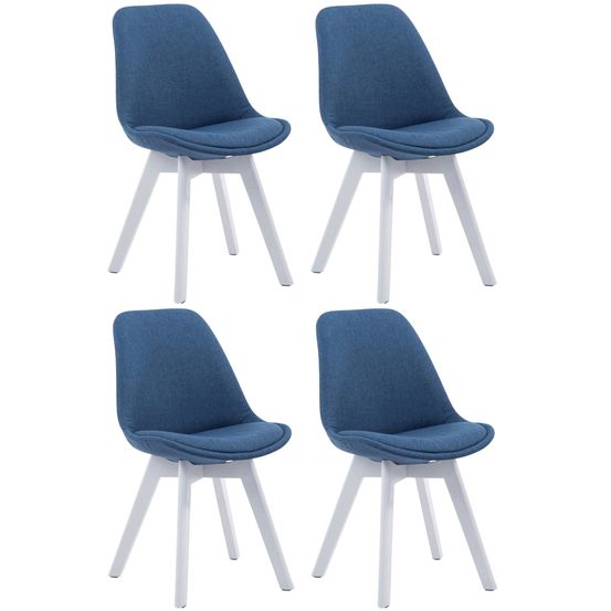 Lot de 4 chaises visiteur borneo v2 tissu blanc