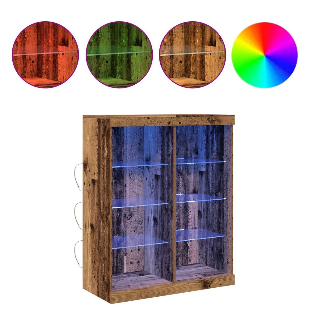 Buffet led bois ancien 81 x 37 x 100 cm bois d'ingénierie