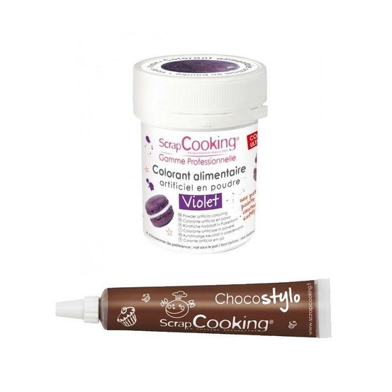 Stylo chocolat + colorant alimentaire violet