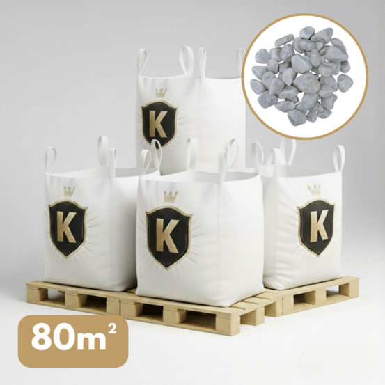 Galet marbre blanc 25/40 mm – pack 4 big bag +/- 1,5t – 80 m²