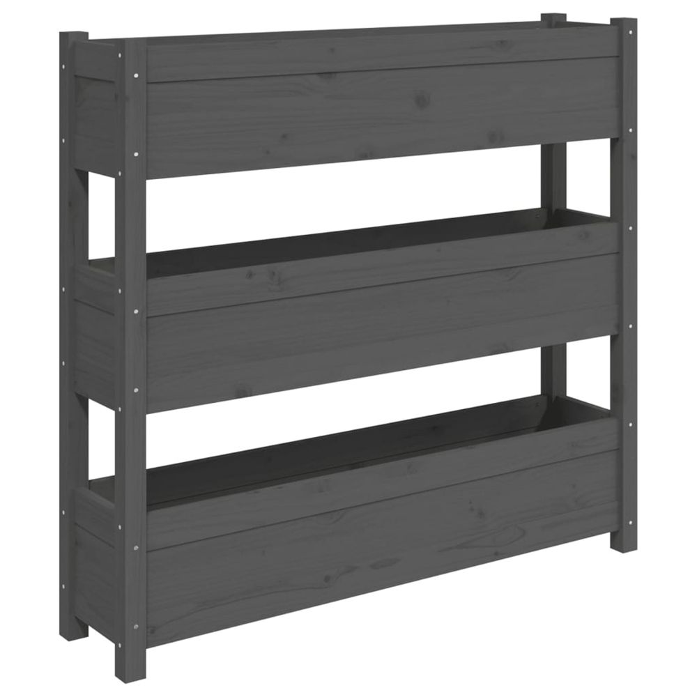 Jardinière d'extérieur gris 112x25x104,5 cm bois massif de pin
