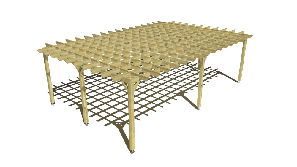 Pergola bois • 8m x 5m • indépendante • style retro • livraison comprise