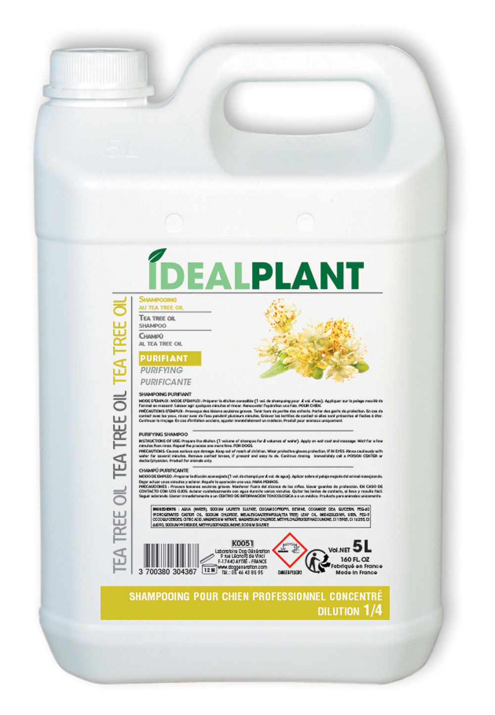 Shampoing au tea tree oil idealplant : 5l