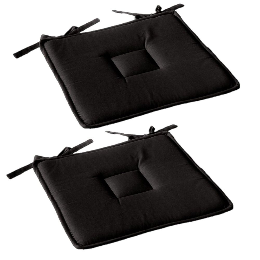 Lot de 2 galettes de chaise en coton panama