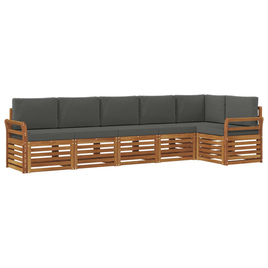 Ensemble de canapé d'angle 6 pcs naturel et anthracite