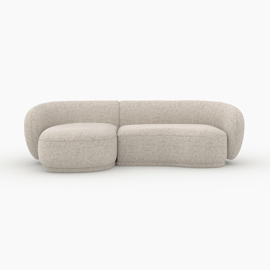 Nova-canapé d'angle modulable 4 places en tissu beige chiné