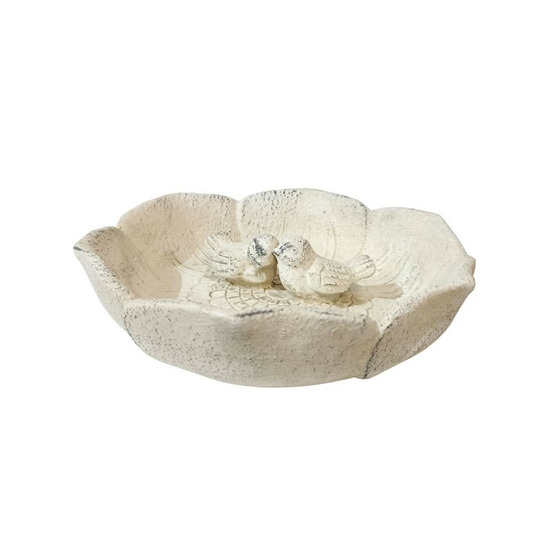Bain d'oiseau en ciment beige