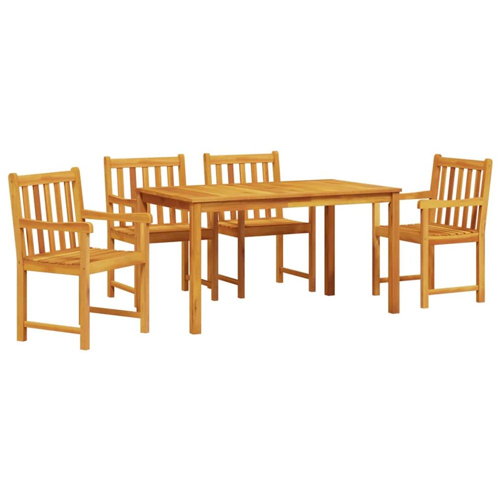 Ensemble de salle à manger pour jardin 5 pc marron