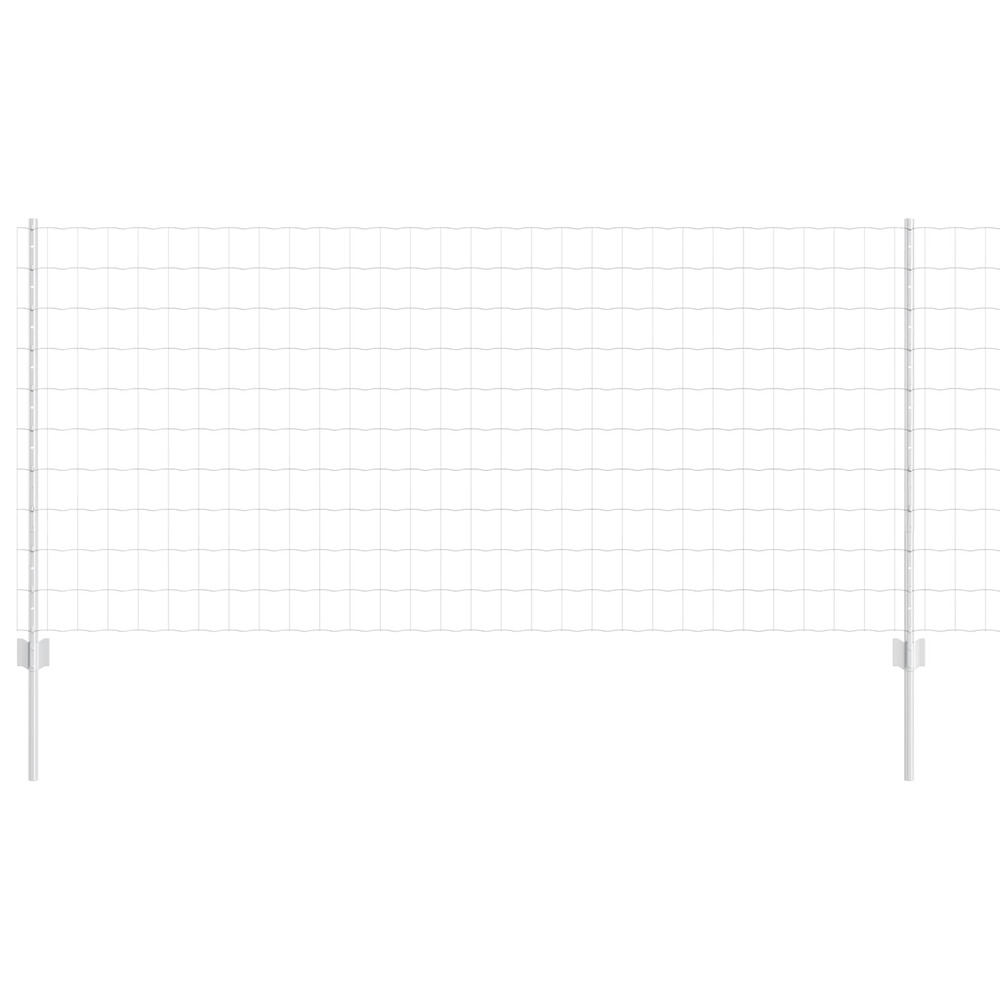 Clôture avec poteau argenté 1 x 25 m acier