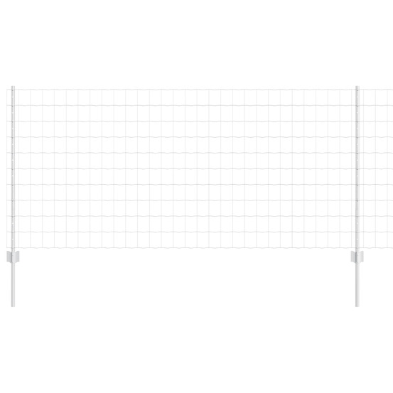 Clôture avec poteau argenté 1 x 25 m acier