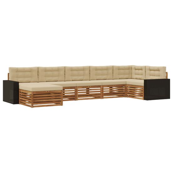 Ensemble de canapés d'extérieur 7 pc naturel et beige