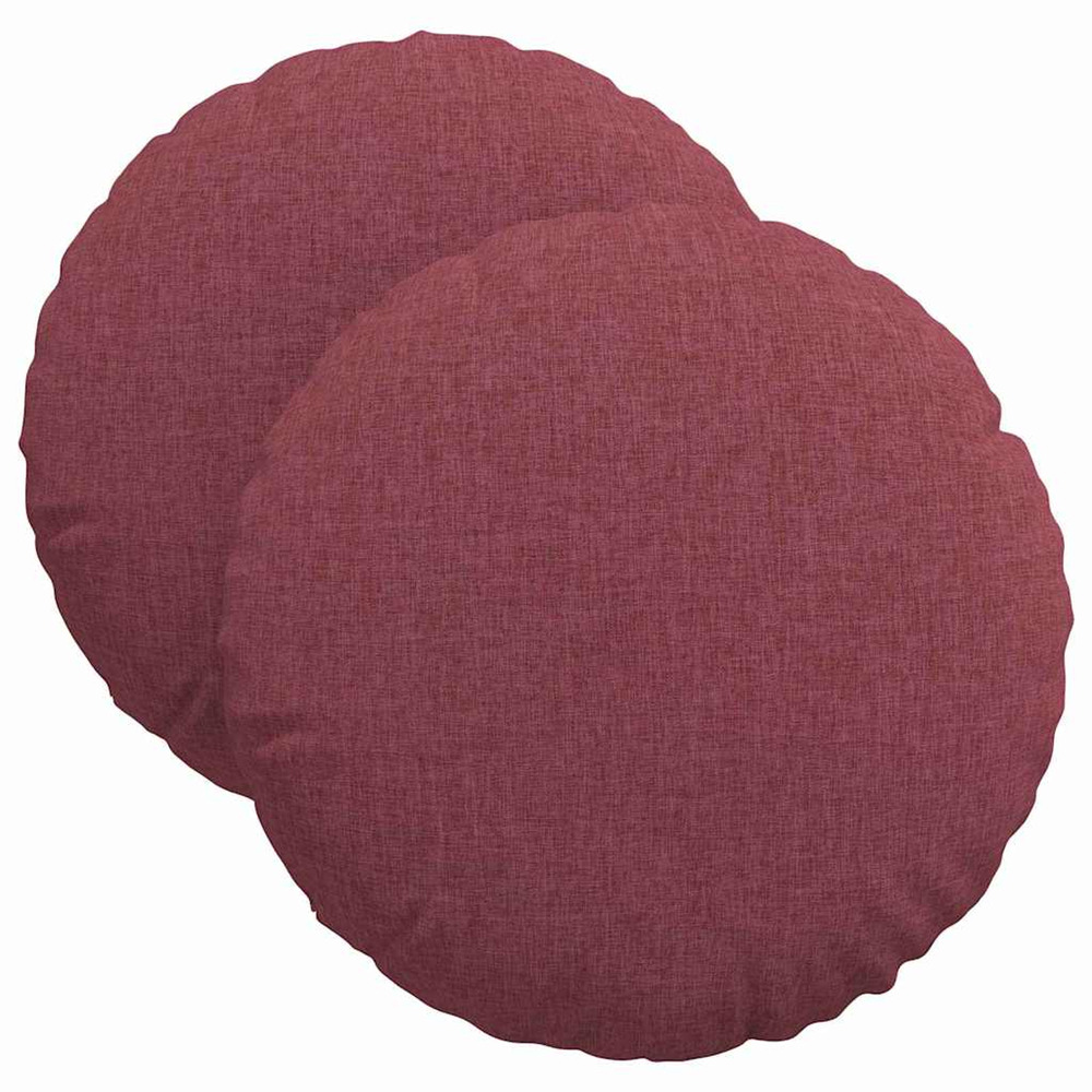 Coussins de siège 2 pcs bordeaux ø40 x 13 cm tissu