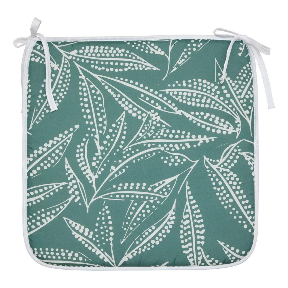 Galette de chaise tropical 39x39cm imprimée vert foncé