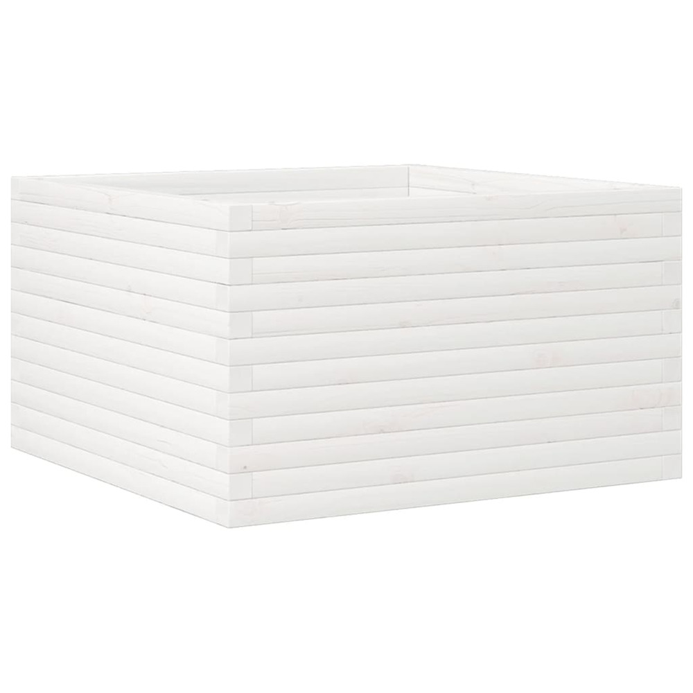 Jardinière d'extérieur blanc 80x80x45,5 cm bois de pin massif