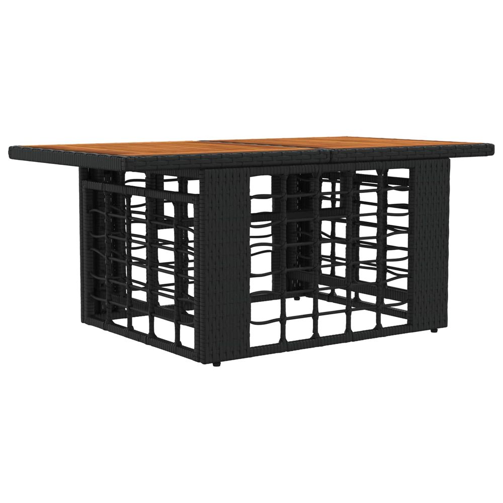 Table de jardin relevable noir et naturel 100 x 55 x 37 cm