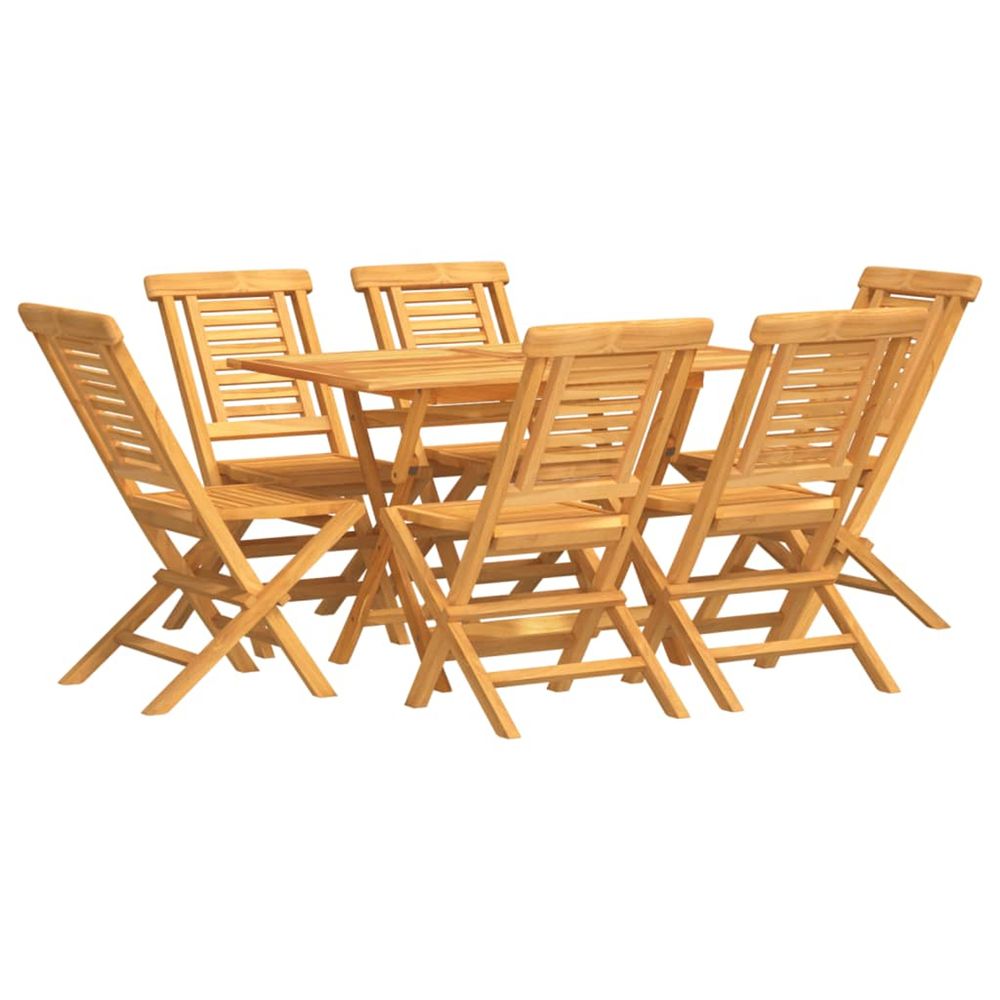 Ensemble à manger de jardin 7 pcs bois de teck solide