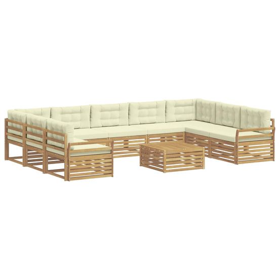 Ensemble de canapés d'extérieur 10 pc blanc et crème