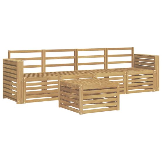 Ensemble de canapés d'extérieur 5 pc blanc bois d'acacia massif
