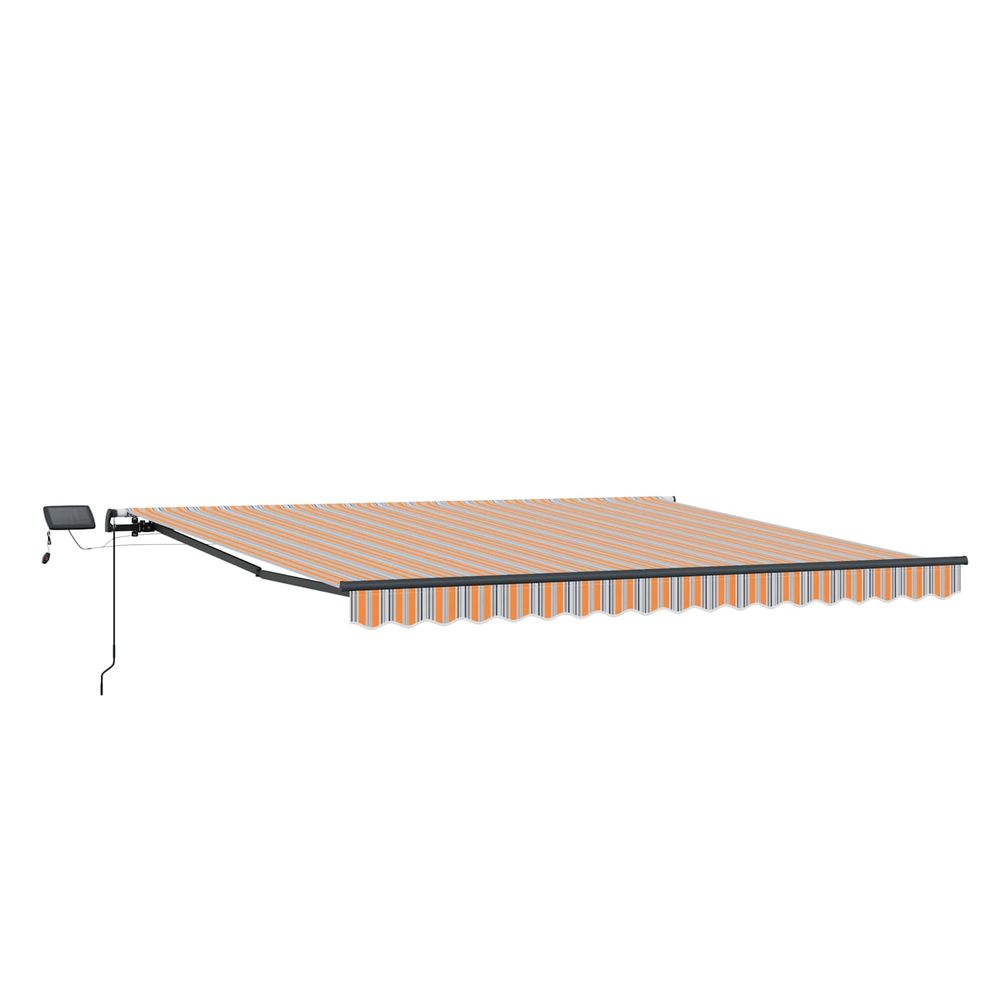 Auvent rétractable multicolore 450 × 350 cm tissu et aluminium