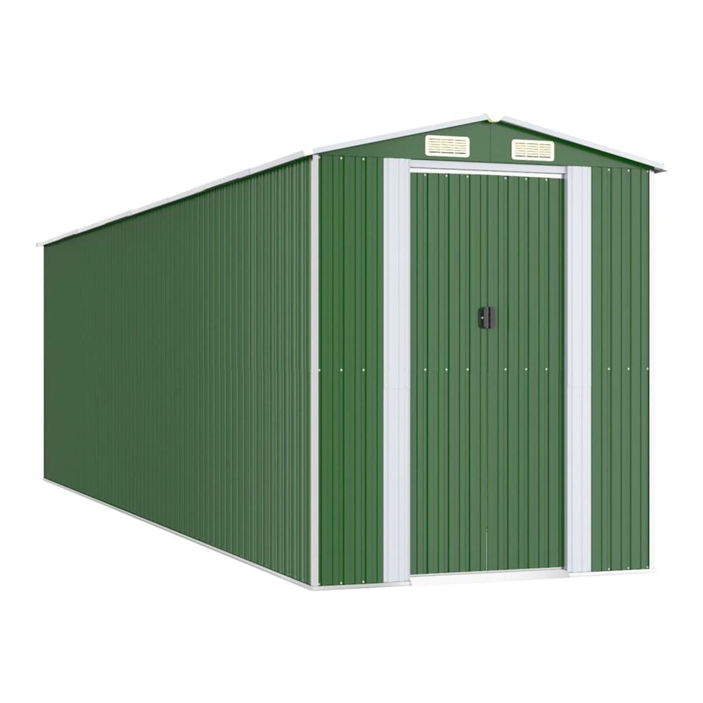 Abri de jardin vert 192x689x223 cm métal galvanisé