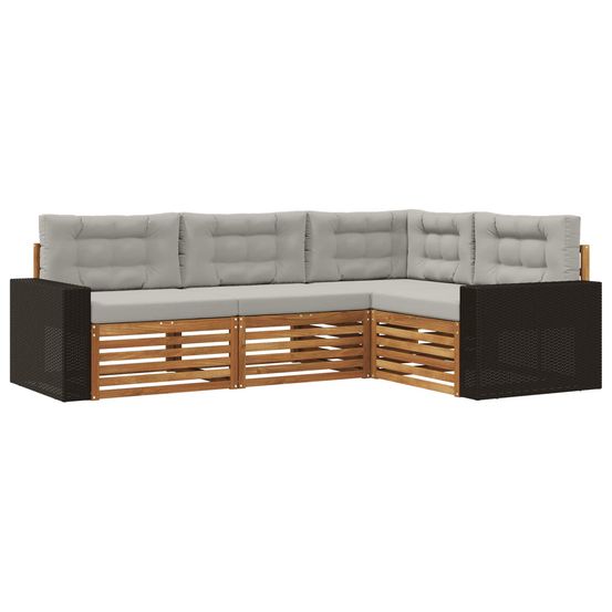 Ensemble de canapés d'extérieur 4 pc naturel et gris clair