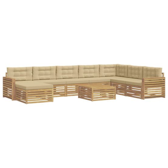 Ensemble de canapés d'extérieur 9 pc blanc et beige